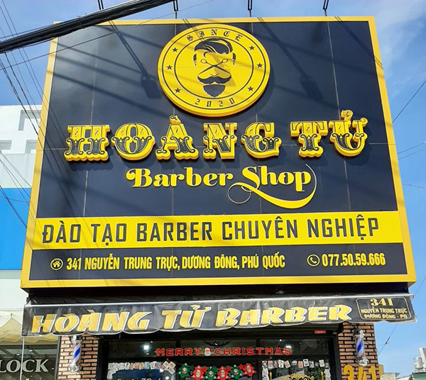 Mẫu biển hiệu barber shop Ho&agrave;ng Tử