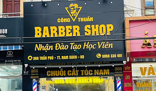 Thiết kế bảng hiệu barber shop C&ocirc;ng Thuần