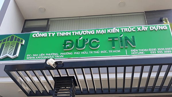 Mẫu biển c&ocirc;ng ty x&acirc;y dựng Đức T&iacute;n