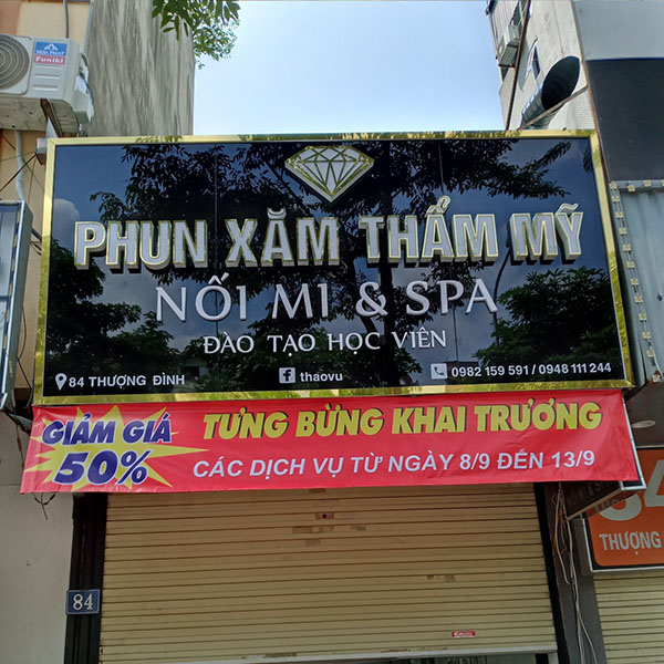 Mẫu bảng hiệu phun xăm thẩm mỹ đẹp