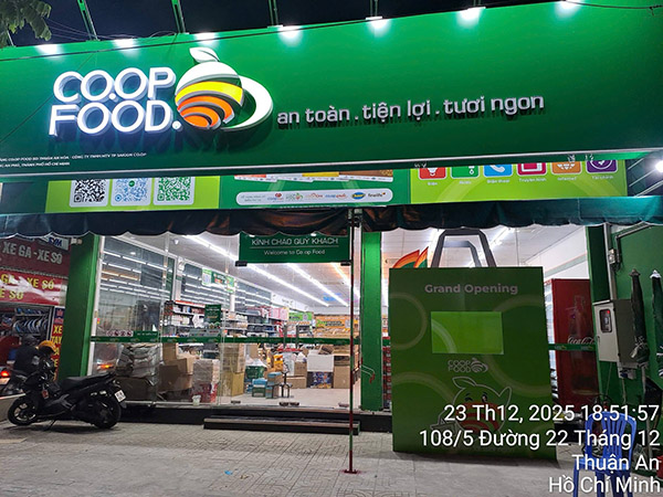 Mẫu bảng hiệu si&ecirc;u thị mini Co.op Food