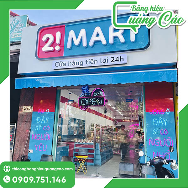 35+ Mẫu Bảng Hiệu Si&ecirc;u Thị Mini, Cửa H&agrave;ng Tiện Lợi Đẹp, Thu H&uacute;t