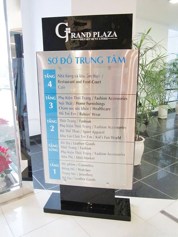 L&agrave;m biển chỉ dẫn sơ đồ trung t&acirc;m tại c&aacute;c khu trung t&acirc;m