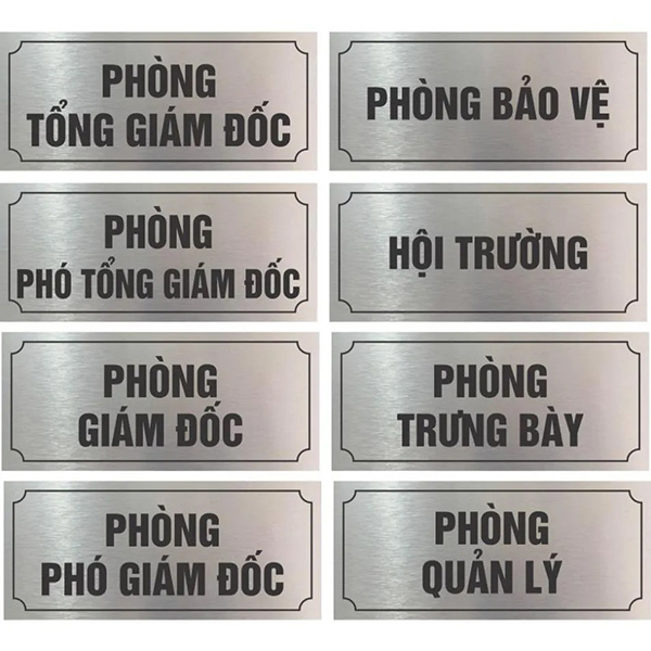L&agrave;m biển ph&ograve;ng ban bằng Inox d&aacute;n dẹt