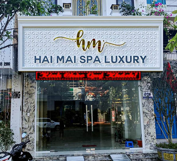 Mẫu thiết kế m&agrave;u sắc bảng hiệu Spa