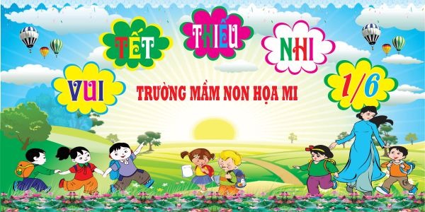 Mẫu thiết kế backdrop 1/6 trường mầm non