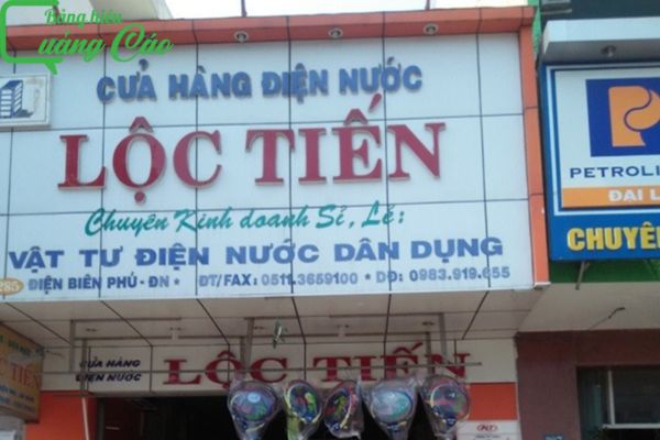 Bảng hiệu cửa hàng điện nước Lộc Tiến