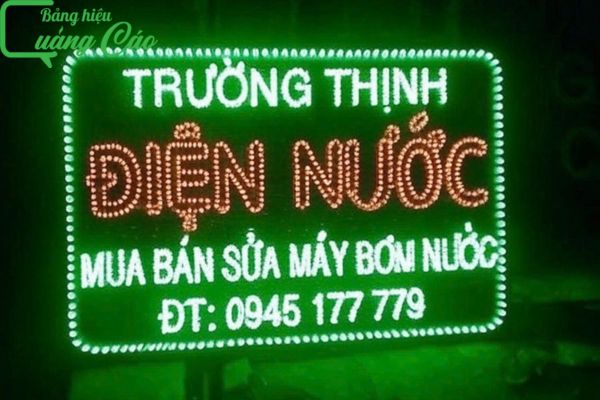 Bảng hiệu cửa hàng điện nước đèn led Trường Thịnh