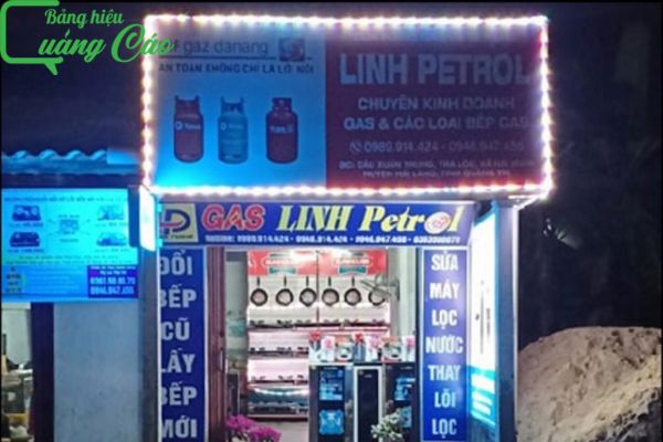 Bảng hiệu cửa hàng gas hộp đèn Linh Petrol