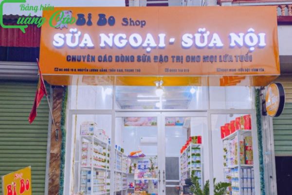 Bảng hiệu cửa hàng sữa Led Bibo