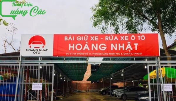 Bảng hiệu giữ xe Hoàng Nhật