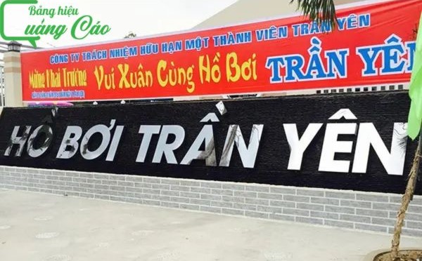 Bảng hiệu hồ bơi inox Trần Yên