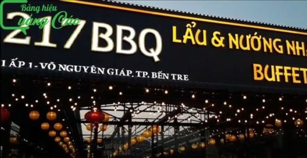Bảng hiệu lẩu nướng 217 BBQ