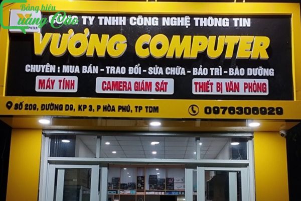 Bảng hiệu máy tính chữ nổi Vương Computer