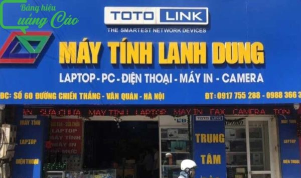 Bảng hiệu máy tính inox Lanh Dung