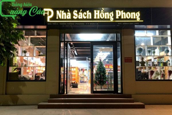 Bảng hiệu nhà sách đèn led Hồng Phong