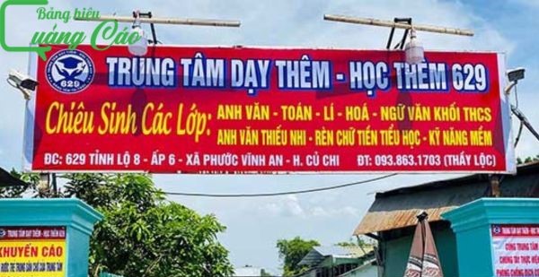 Bảng hiệu nhận dạy kèm bạt hiflex 629