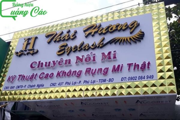 Bảng hiệu nối mi chữ nổi mica Thái Hương