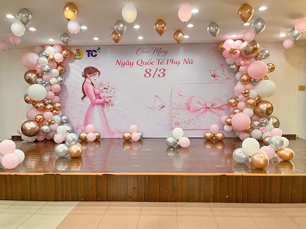 Thiết kế thi c&ocirc;ng backdrop 8/3 trọn g&oacute;i TPHCM