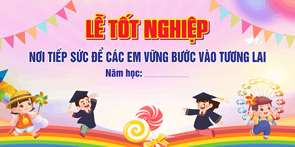 Thiết kế background tốt nghiệp mầm non dễ thương, đ&aacute;ng y&ecirc;u cho b&eacute;