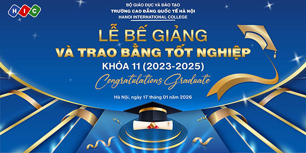 Mẫu backdrop lễ bế giang v&agrave; trao bằng tốt nghiệp ấn tượng