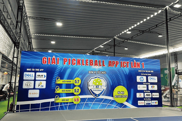 Mẫu backdrop giải pickleball đẹp