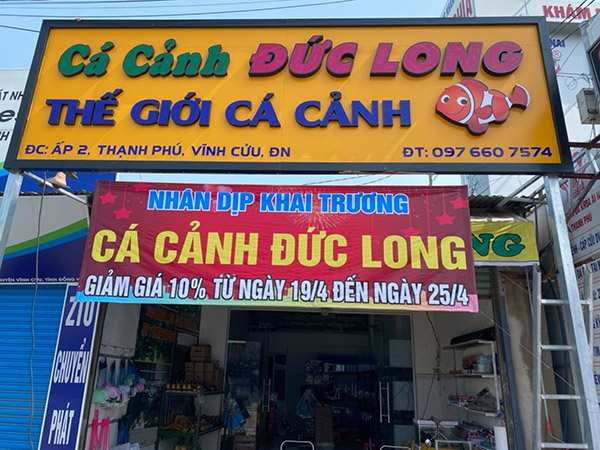 Mẫu bảng hiệu c&aacute; cảnh chữ nổi đẹp