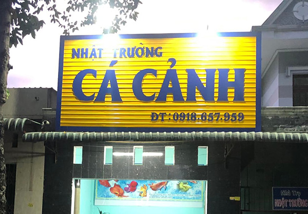Mẫu bảng hiệu c&aacute; cảnh Nhật Trường