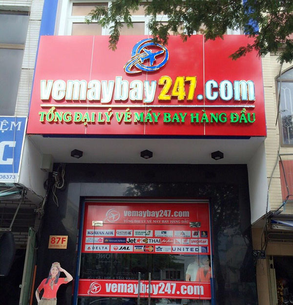 Mẫu bảng hiệu Vemaybay 247 đẹp