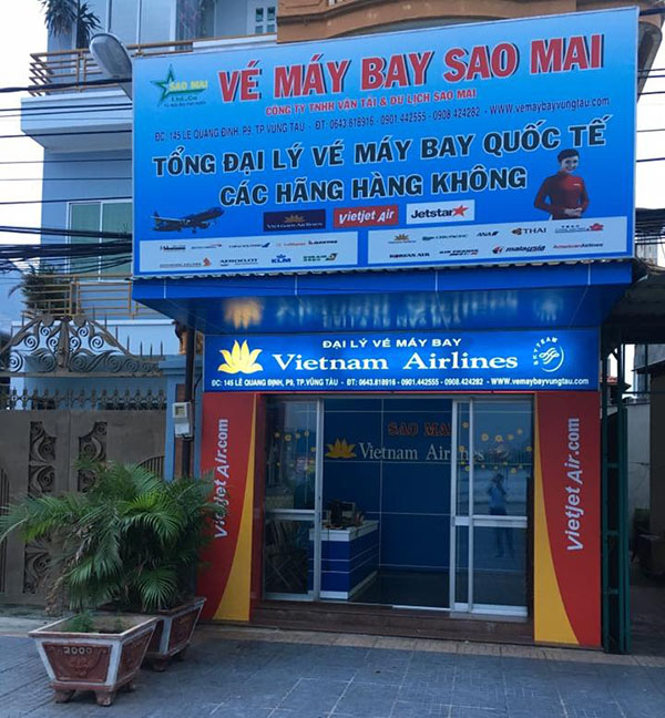 Mẫu bảng hiệu v&eacute; m&aacute;y bay Sao Mai