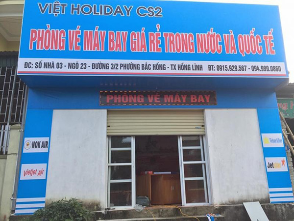 Mẫu bảng hiệu ph&ograve;ng v&eacute; m&aacute;y bay gi&aacute; rẻ