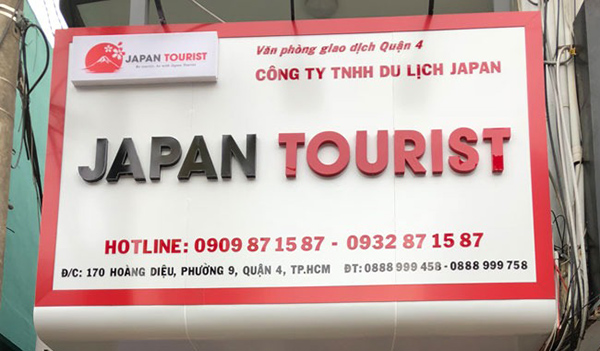 Mẫu bảng hiệu c&ocirc;ng ty du lịch Japan Tourist