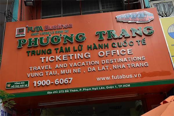 Mẫu bảng hiệu dịch vụ xe du lịch Phương Trang