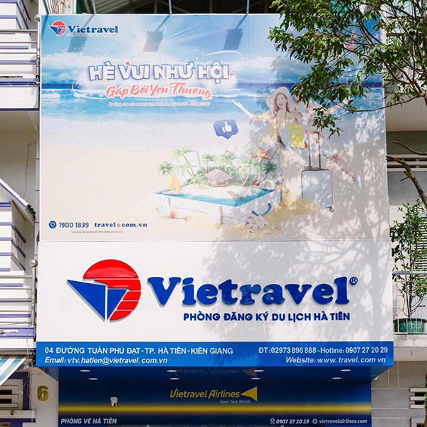 Mẫu bảng hiệu dịch vụ du lịch Viettravel Airlines