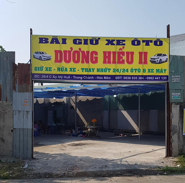 Mẫu bảng hiệu b&atilde;i giư xe &ocirc; t&ocirc; bằng Hiflex