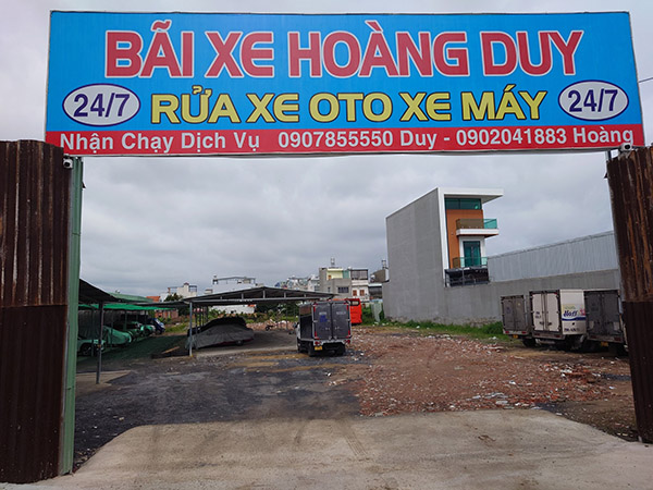 Mẫu bảng hiệu b&atilde;i giữ xe Ho&agrave;ng Duy