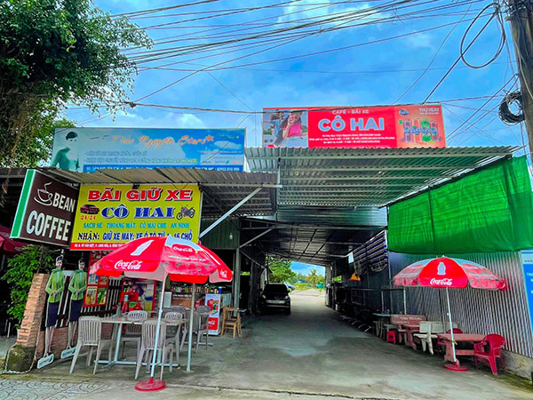 Mẫu bảng hiệu gửi xe C&ocirc; Hai