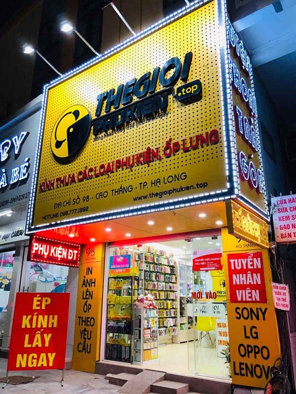 Mẫu bảng hiệu Thế Giới Phụ Kiện đẹp