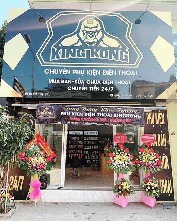 Mẫu bảng hiệu phụ kiện điện thoại KingKong
