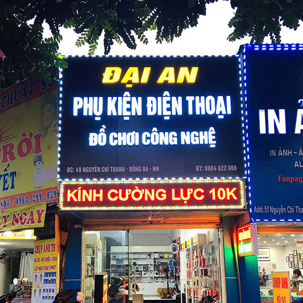 Mẫu biển hiệu phụ kiện điện thoại Đại An
