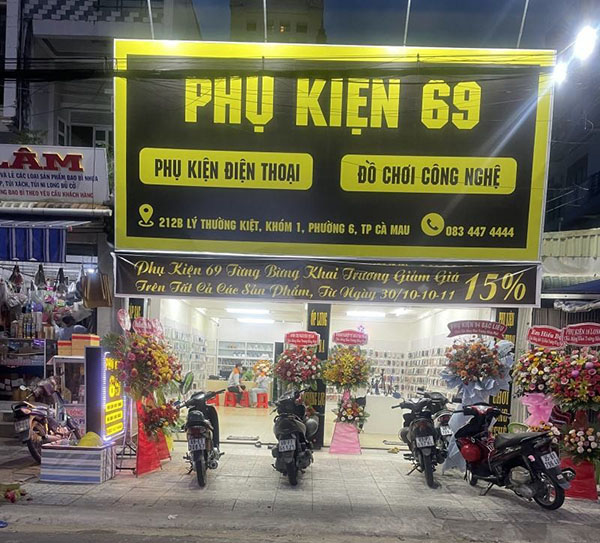 Mẫu bảng hiệu phụ kiện điện thoại đẹp