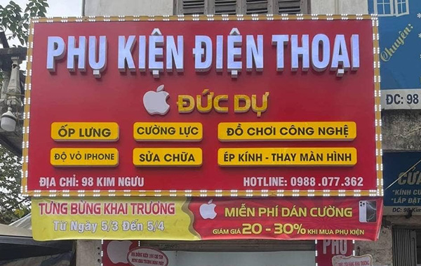 Mẫu bảng hiệu phụ kiện điện thoại Đức Dự