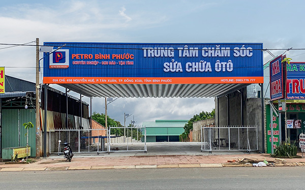 Mẫu bảng hiệu t&ocirc;n s&oacute;ng cho t&acirc;m t&acirc;m điều dưỡng xe &ocirc; t&ocirc;