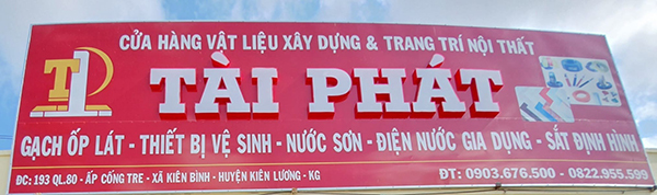 Thi c&ocirc;ng bảng hiệu vật liệu x&acirc;y dựng trọn g&oacute;i, gi&aacute; rẻ