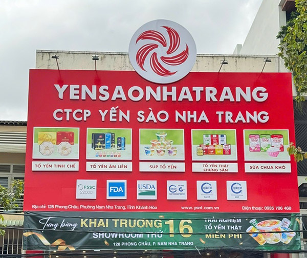 Mẫu bảng hiệu yến s&agrave;o Nha Trang