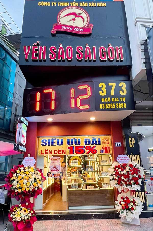 Mẫu biển hiệu yến s&agrave;o S&agrave;i G&ograve;n