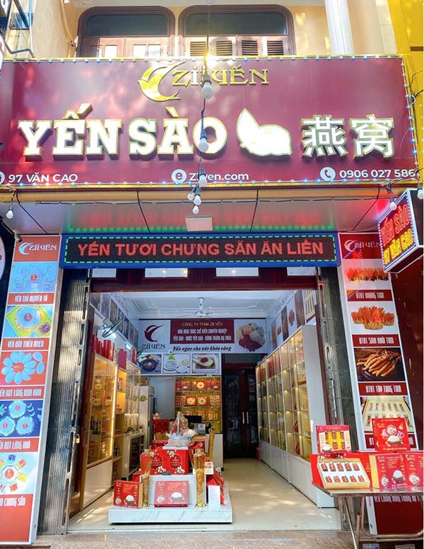 Mẫu bảng hiệu yến s&agrave;o mặt Alu chữ nổi Mica