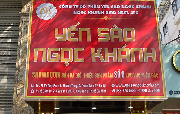 Mẫu bảng hiệu cửa h&agrave;ng yến s&agrave;o bằng Hiflex