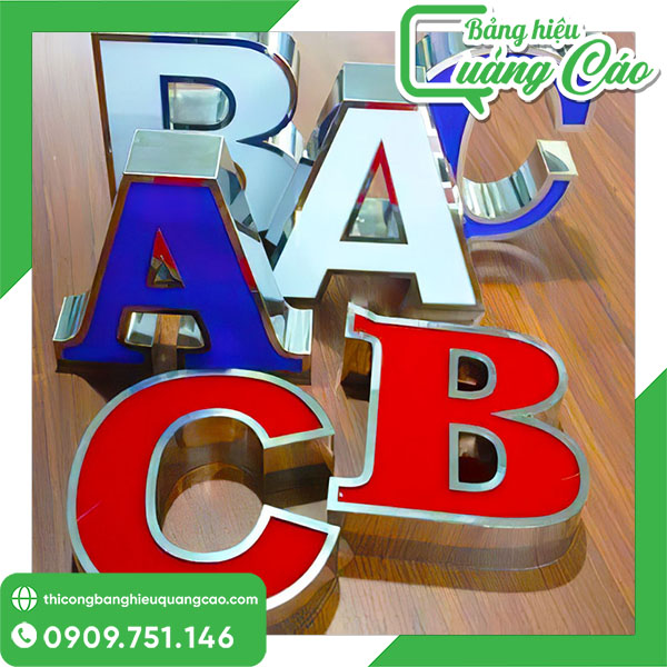 Chữ Nổi Mica Viền Inox Sang Trọng, Trọn G&oacute;i Gi&aacute; Rẻ Tại TPHCM