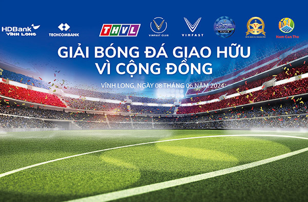 Mẫu backdrop giải b&oacute;ng đ&aacute; giao hữu v&igrave; cộng đồng